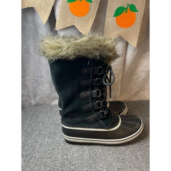 SOREL Joan of Artic Snow Boots Tall Waterproof Insulated Black Women Size 9 - Picture 1 of 9